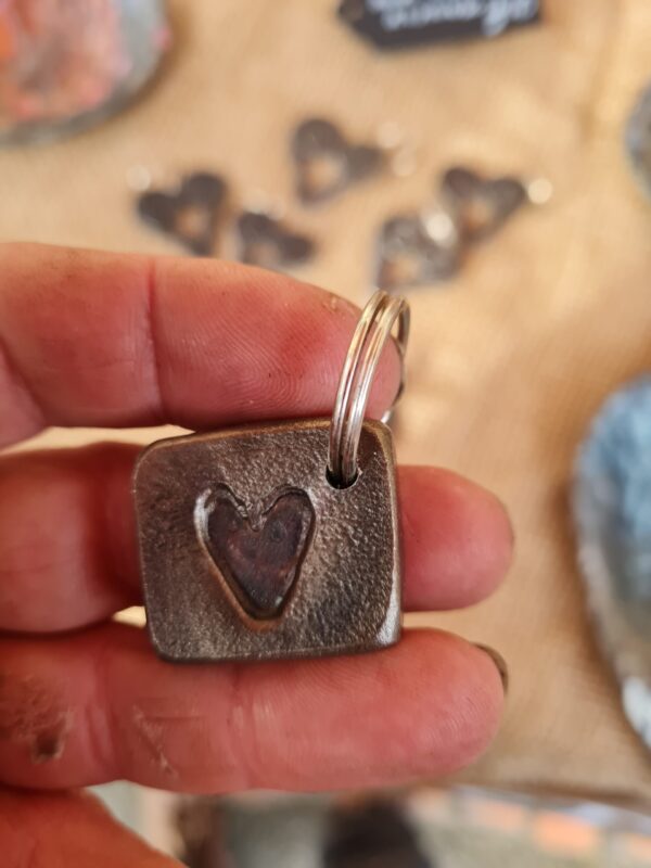 Hand Forged, Stamped Heart Keyring – Soulful Iron Blacksmithing & Knife ...
